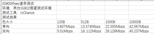 IG902 IPsec 吞吐量